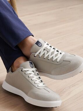 Peter Millar Light Gray and White Athletic Sneakers